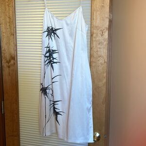 Vintage vivienne tam sample slip dress bamboo print READ DESCRIPTION